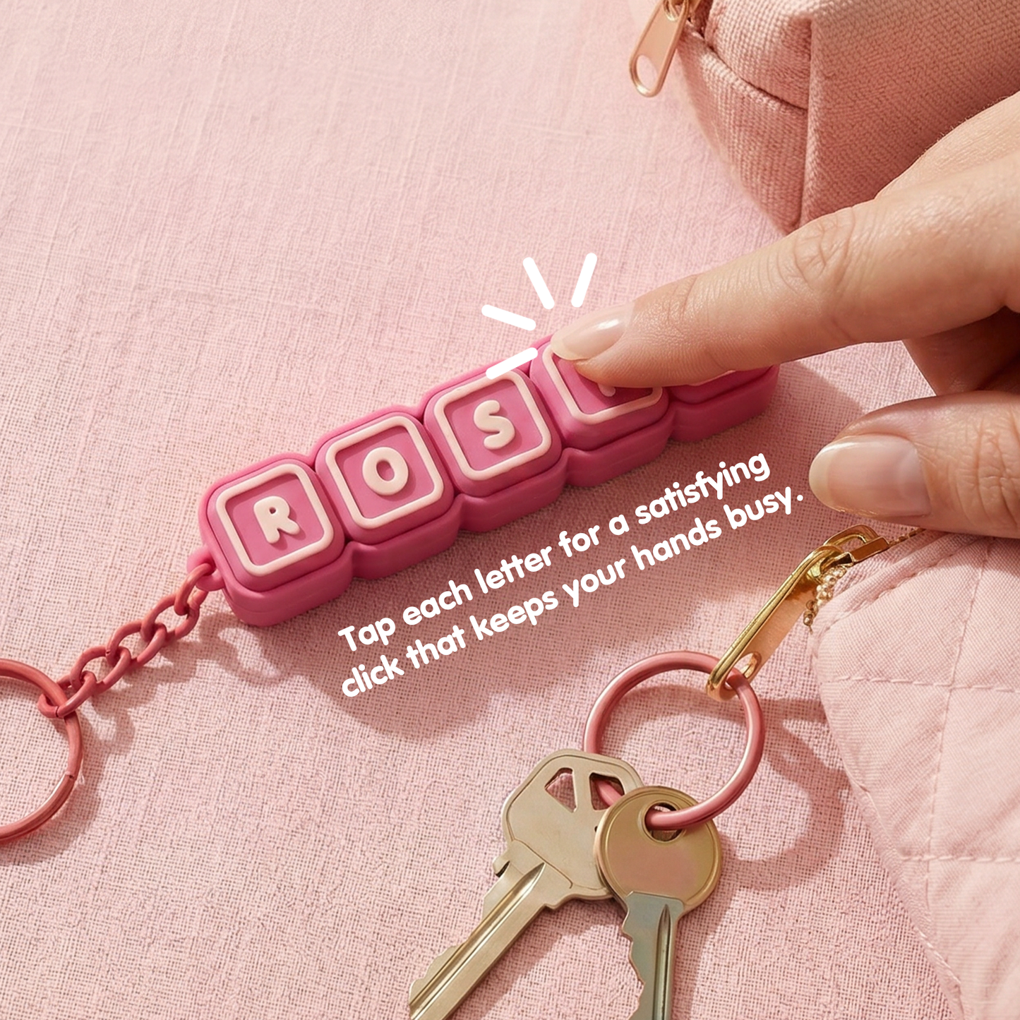 Pink Clicker Keychain